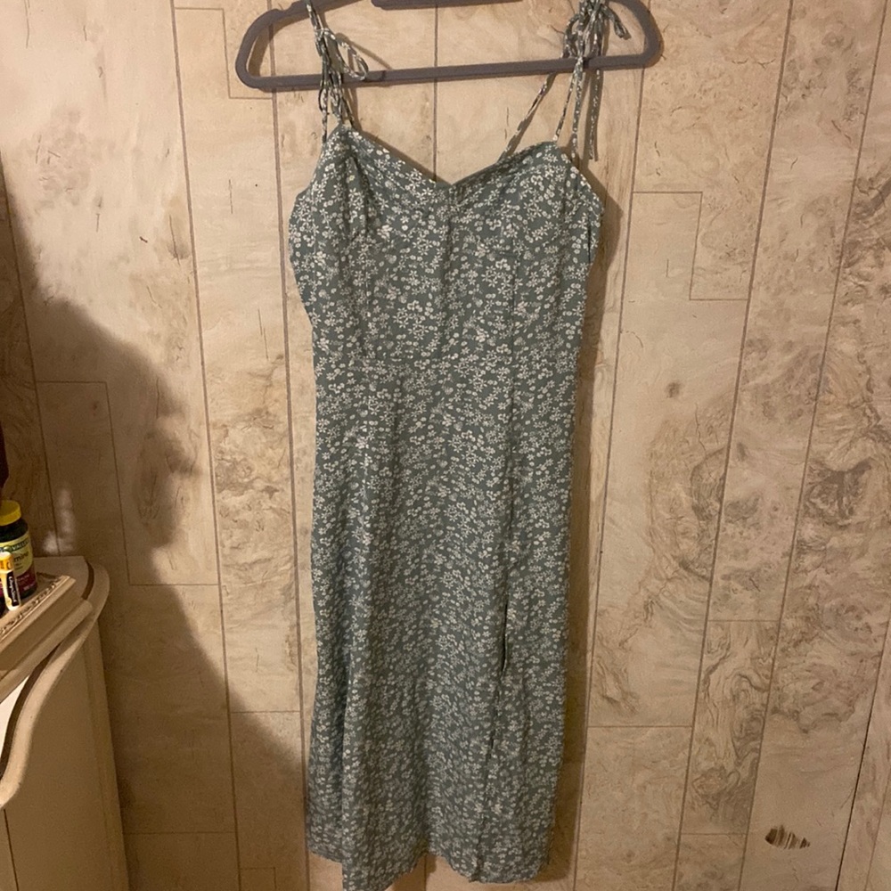 SHEIN slip dress with tie straps and a slit.